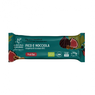 Barretta Fichi e Nocciole ricoperta di cioccolato fondente 80% - 30 gr